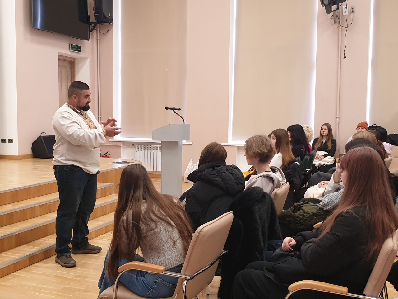 Зустріч студентів Коледжу з командиром з командиром батальйону безпілотних систем 