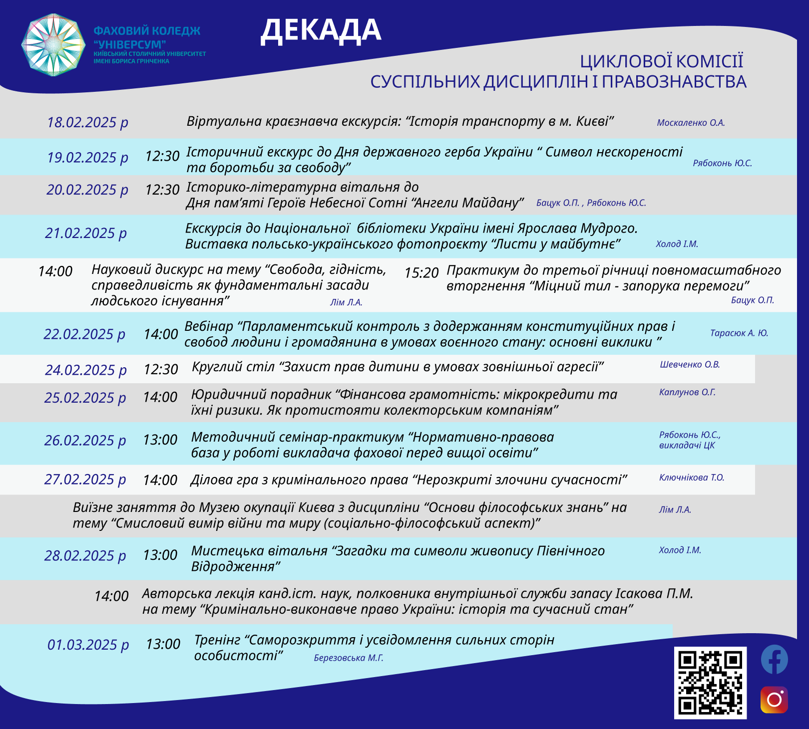 Декада циклової комісії суспільних дисциплін і правознавства