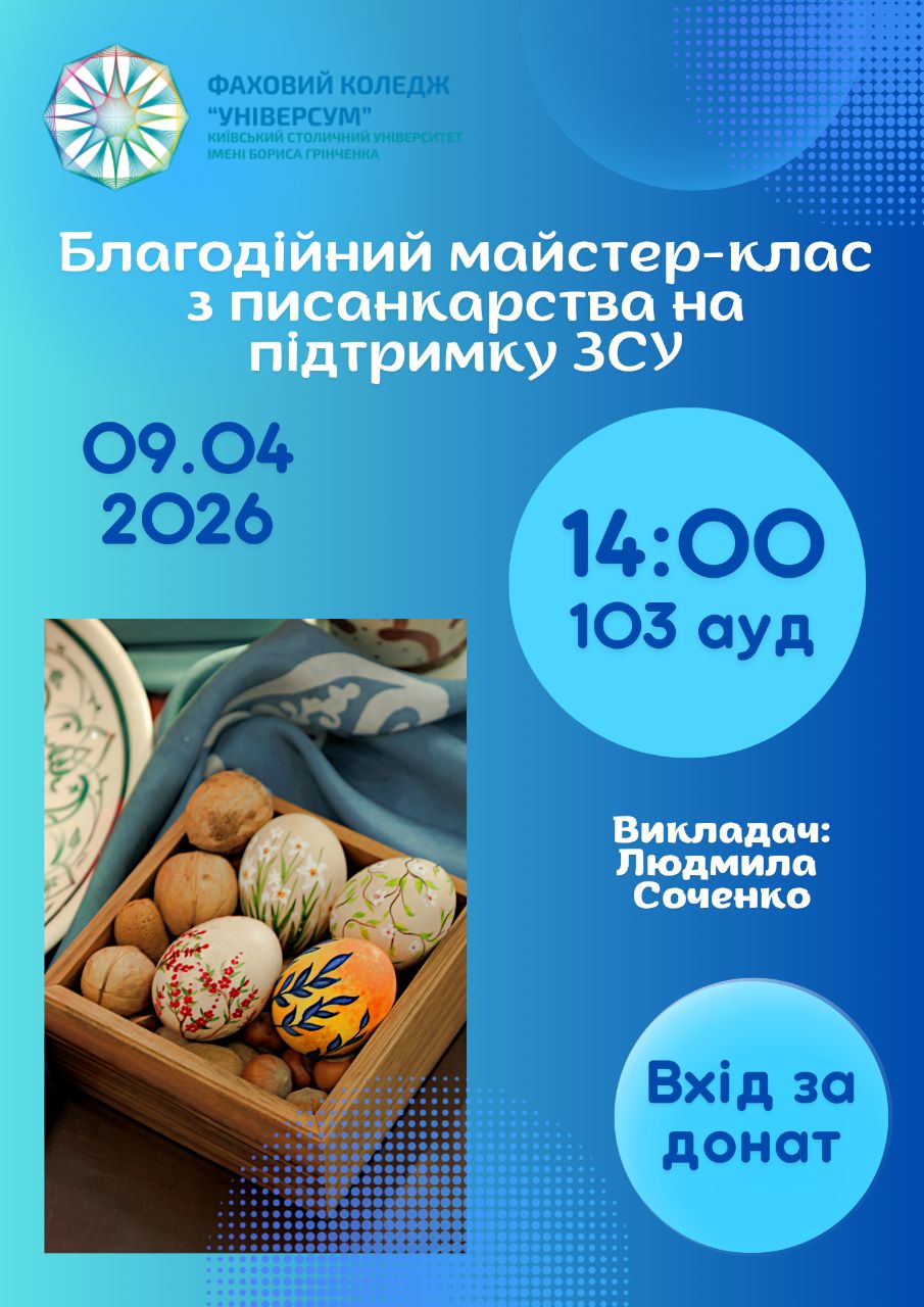 Благодійний майстер-клас з писанкарства на підтримку ЗСУ