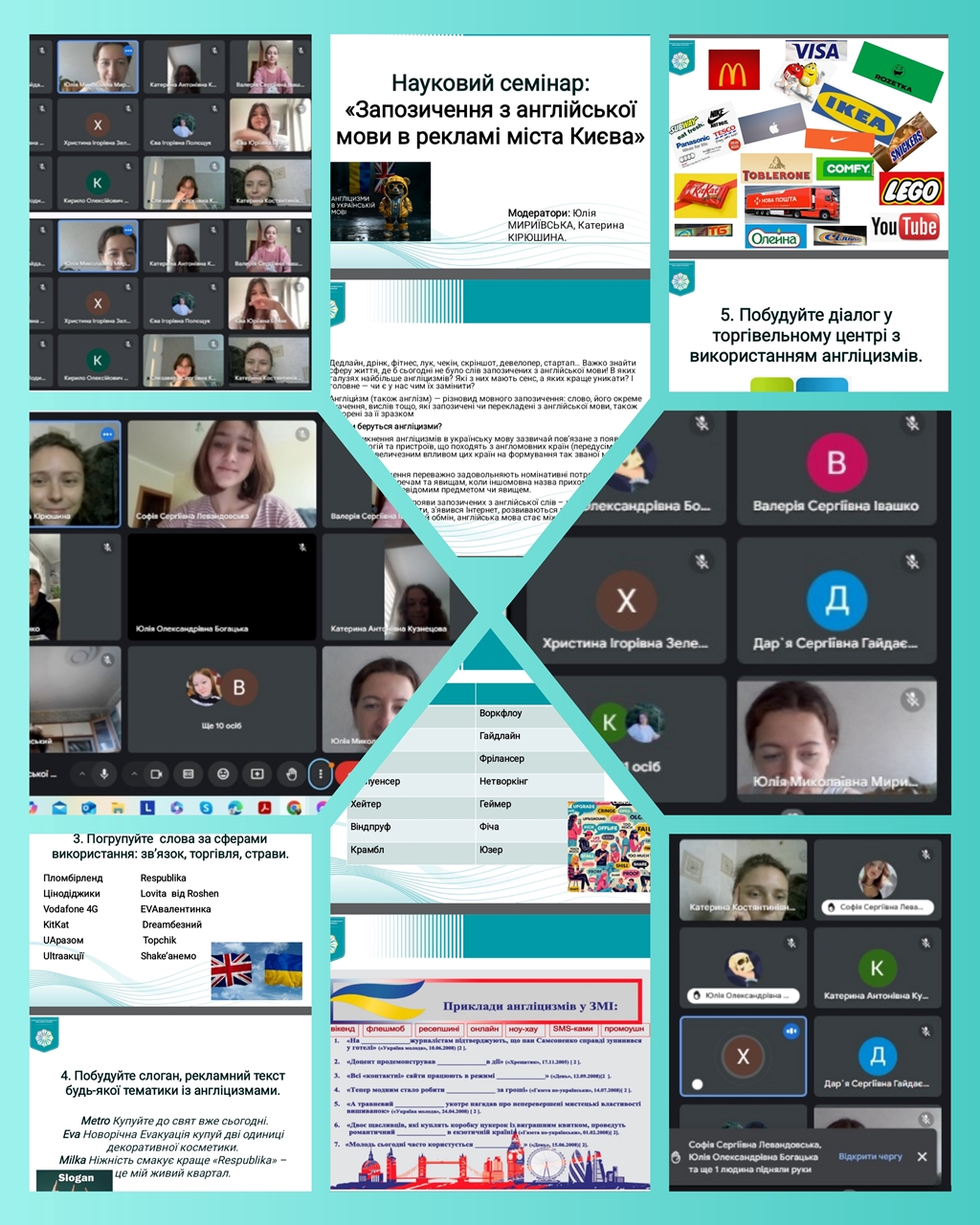Семінар на тему "Запозичення з англійської мови в рекламі міста Києва"