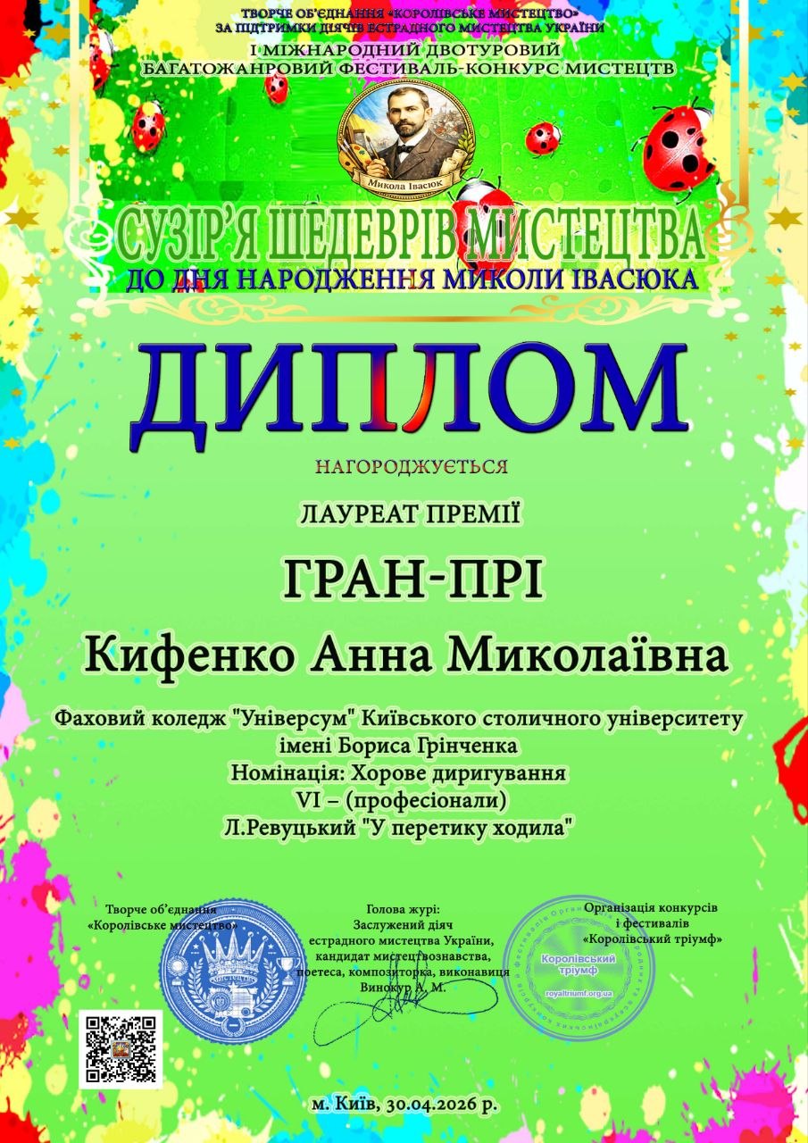 Вітаємо Анну Кифенко з перемогою! Вітаємо Анну Кифенко з перемогою!